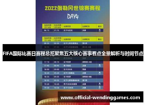 FIFA国际比赛日赛程总览聚焦五大核心赛事看点全景解析与时间节点